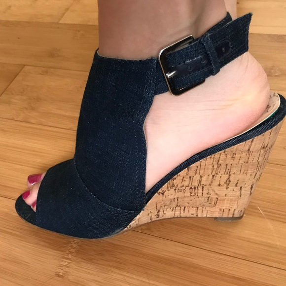 Nine West denim wedge heels - Picture 5 of 7